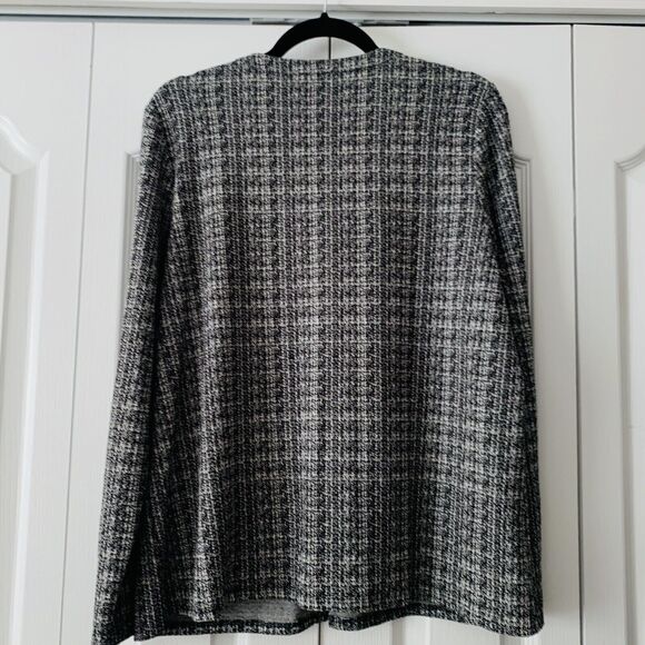J Jill Cardigan S Gray  Wearever Collection Tweed Open Stretch Career Preppy - Picture 2 of 10